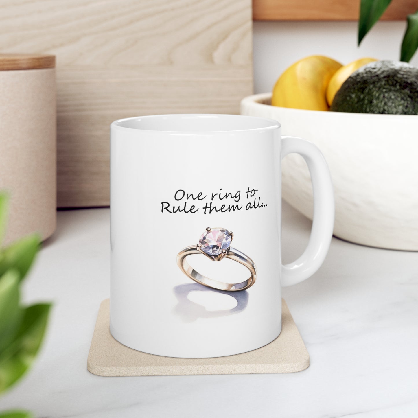 LotR Engagement Ring Ceramic Mug 11oz
